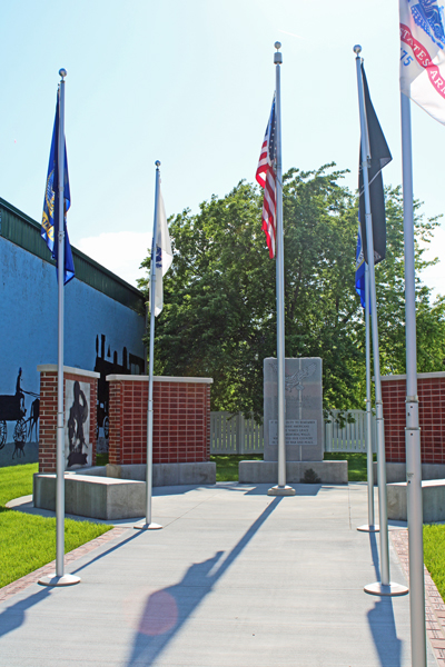 flags at the wall