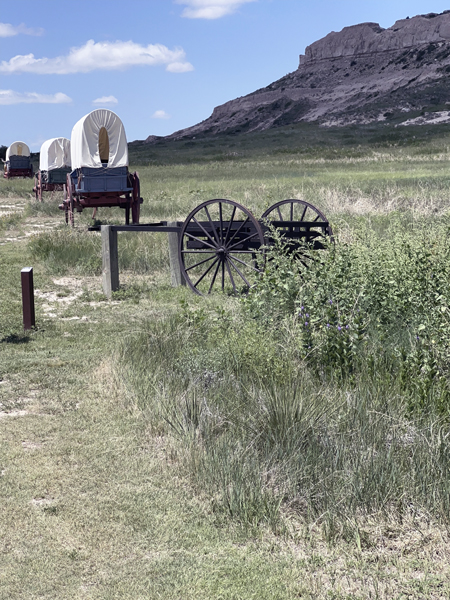 covered wagon area at Scotts Bluff