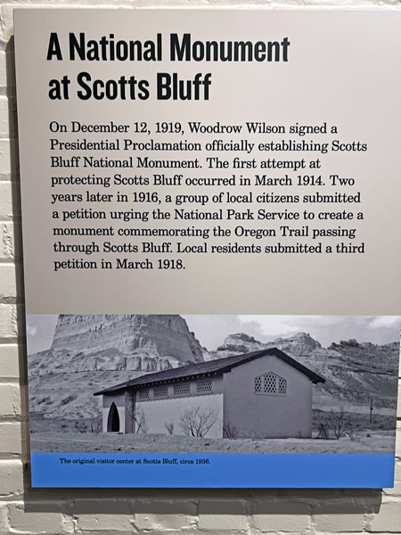 sign about Scotts Bluff National Monument