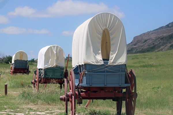 covered wagon area at Scotts Bluf