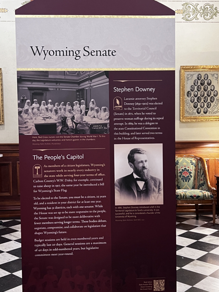 Sign about the Wyoming Senate