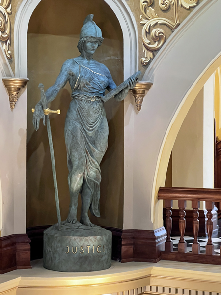 Justice Sister statue