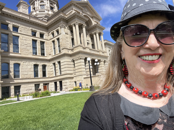 Karen Duquette at the Wyoming State Capitol Building