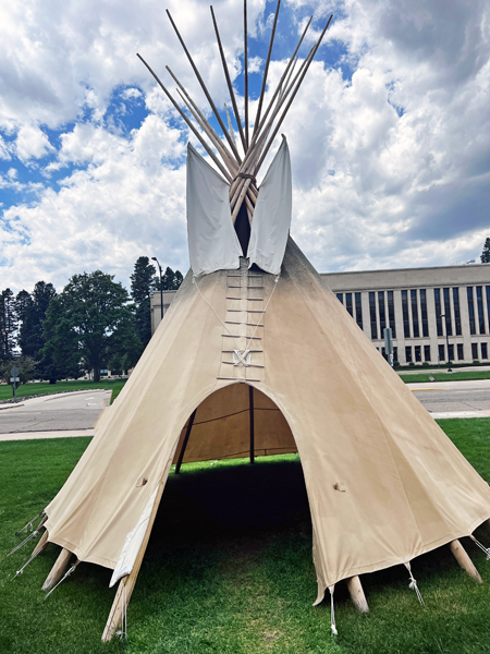 ateepee outside the Wyoming State Museum