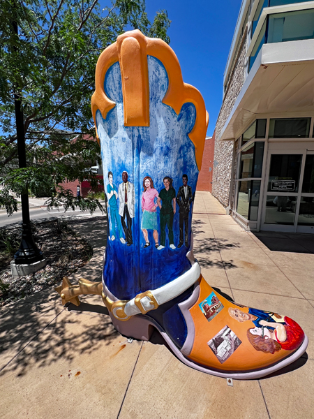 cowboy boot outside Cheyenne Hospital