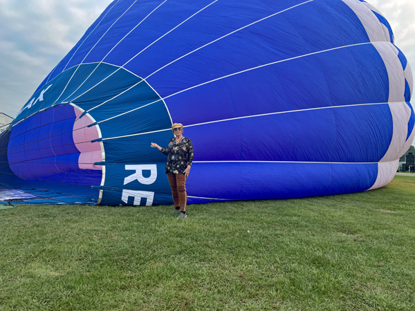 Karen Duquette and the hot air balloon