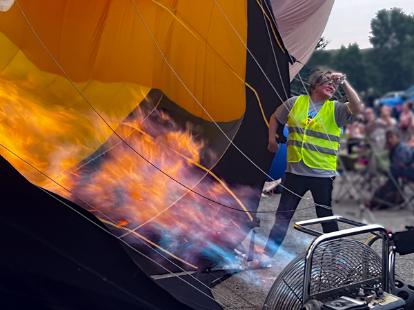 Balloon handler had trouble tolerating the heat