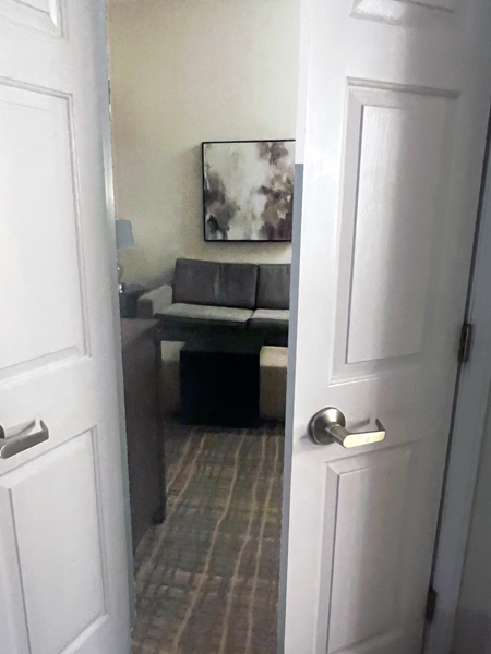 doors back to the living room and kitche area