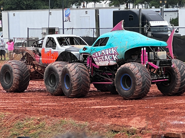 Outlaw and Shark Attack Monster trucks