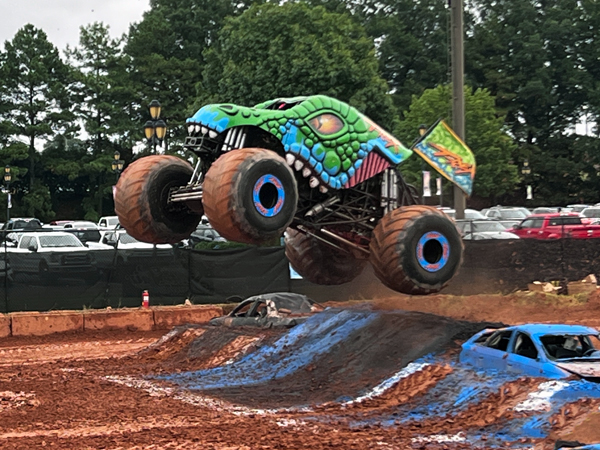 Devin Jones in T-Rex Monster Truck
