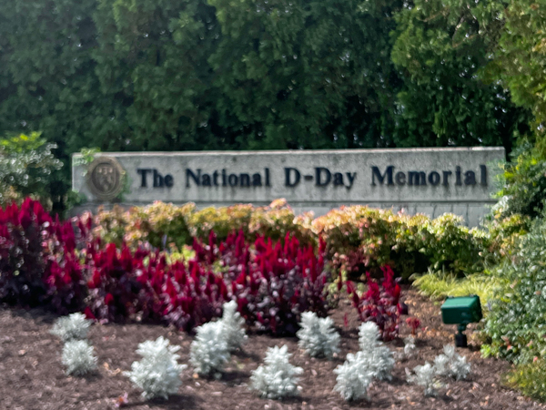 National D-Day Memorial sign