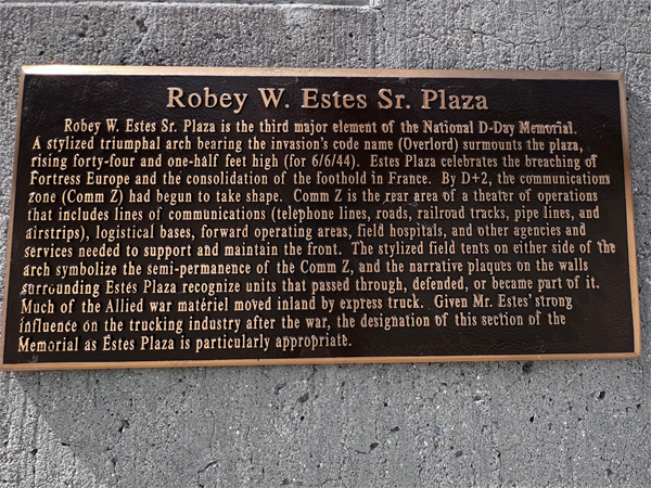 sign about Robery W. Estes Sr. Plaza