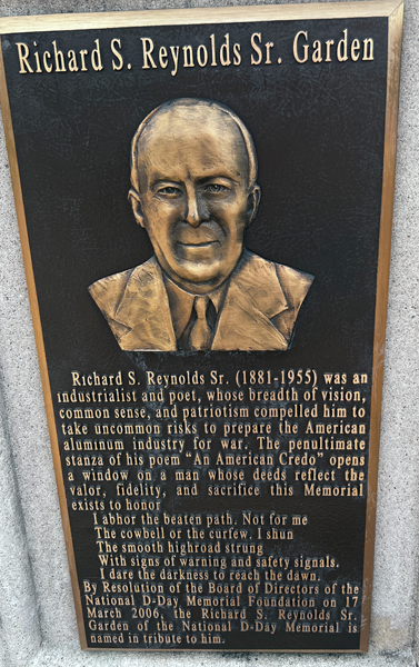 Richard S. Reynolds Sr Garden sign