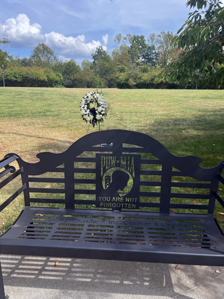 POW_MIA bench and wreath