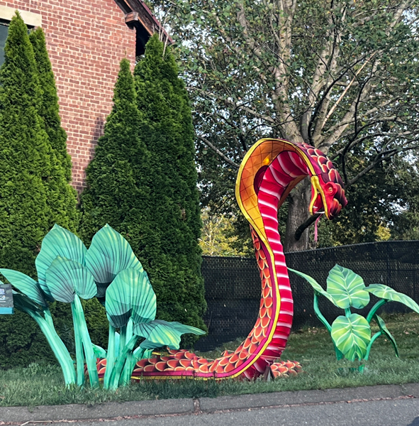 a giant red snake