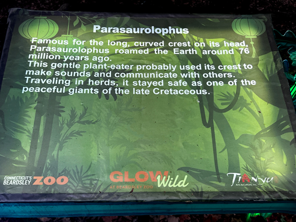 sign about the Parasaurolophus