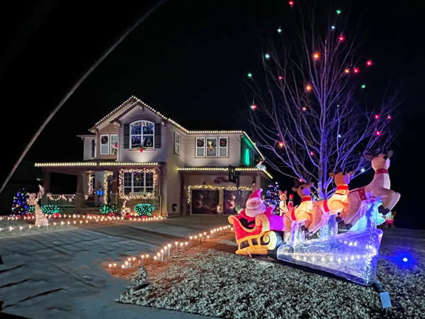 Santa and his sleigh