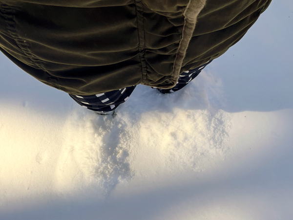 Karen Duqutte in the snow