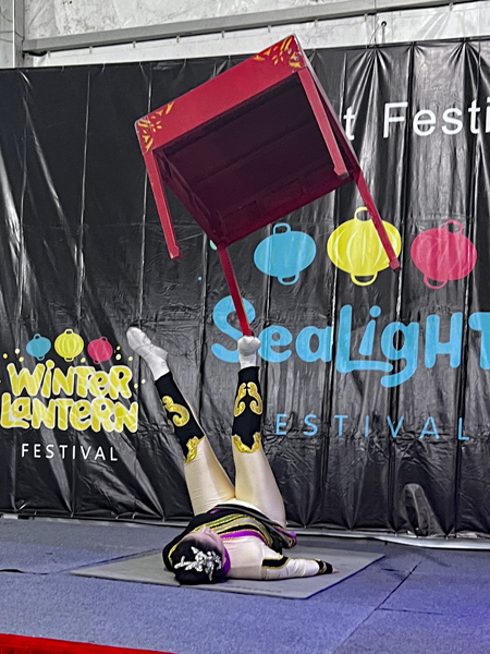 erfomer twirled a desk around and around 