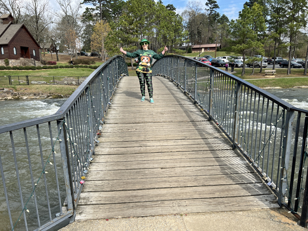 Karen Duquette on the bridge