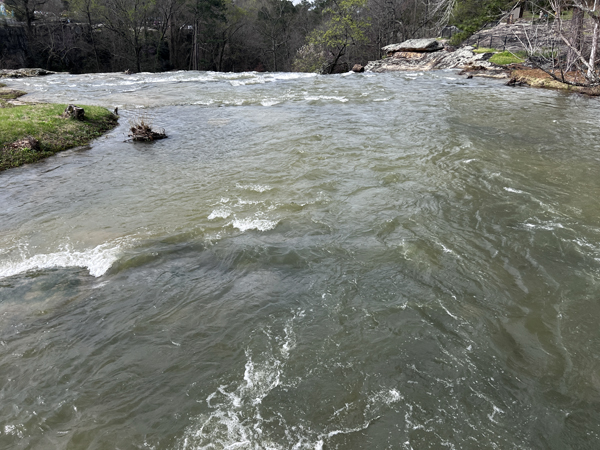 Looking at the river from the bridge
