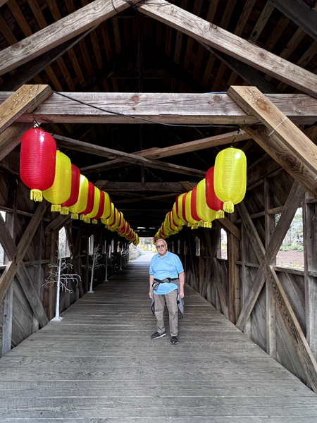 Lee Duquette on a bridge