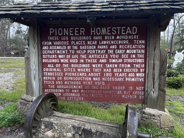Pioneer Homestead sign