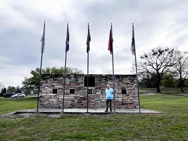Lee Duquette at the monument