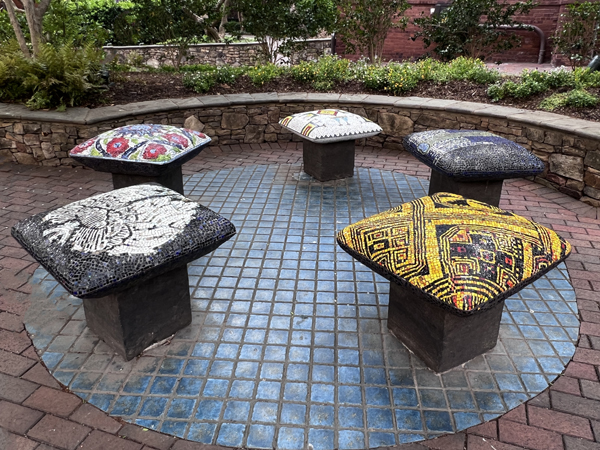 Five seats for people wanting to rest