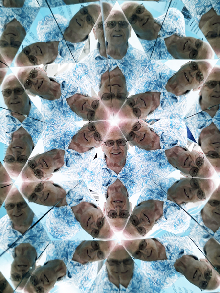 Lee Duquette in the Kaleidoscope mirrors.