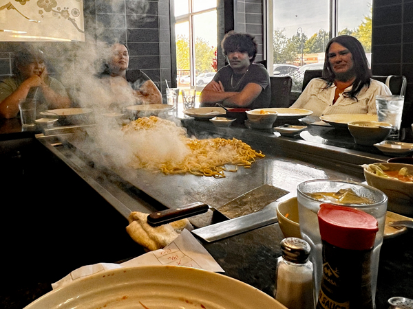 ime for dinner to be cooked at the table