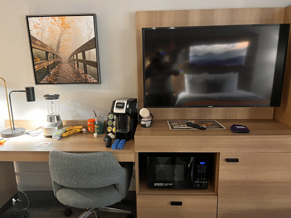 desk and TV
