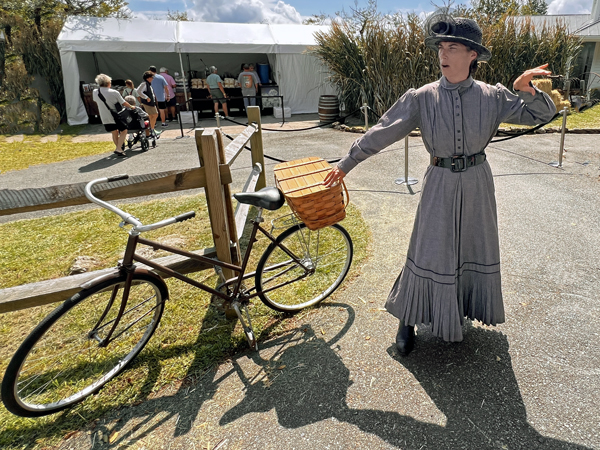 lady and bike