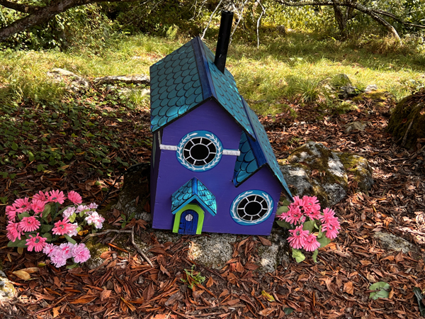 flowers and a house