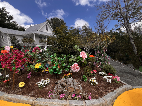 flowers and the golden Brick road