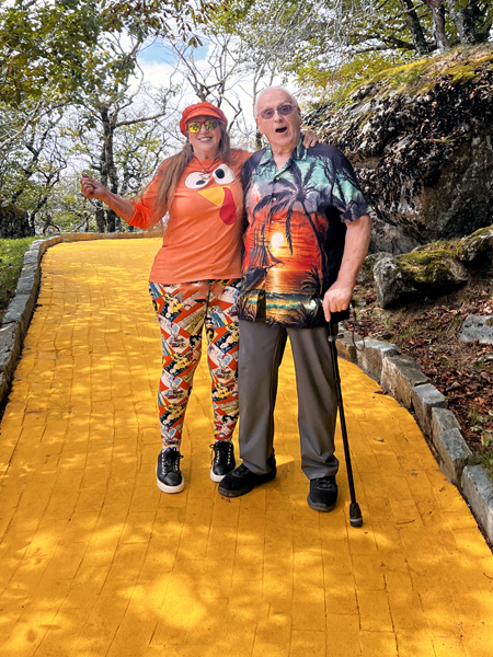Lee and Karen Duquette onn the Yellow Brick Road.