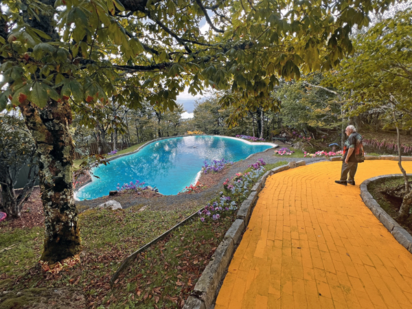 Lee Duquette at the colorful pond