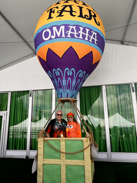 Lee and Karen Duquette in a hot air balloon