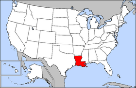 USA map showing location of Louisiana