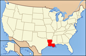 USA map hsowing location Of Louisiana