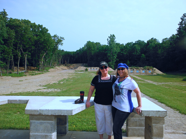 Karen Duquette and her cousin Cindy at the target range