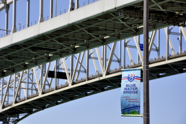 lunch time view of the Bluewater Bridge