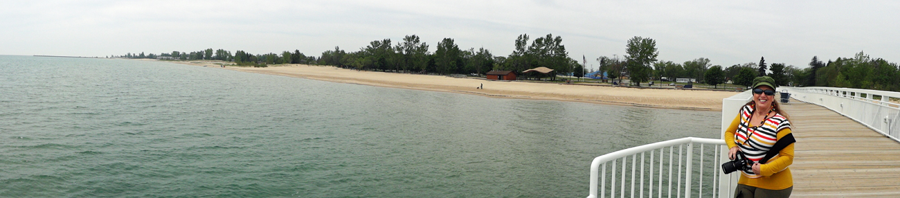 Karen Duquette on the Oscoda Fishing Pier