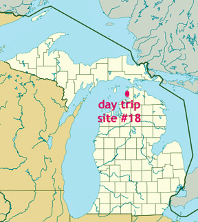 map of Michigan showing location of The Tunnel of Trees
