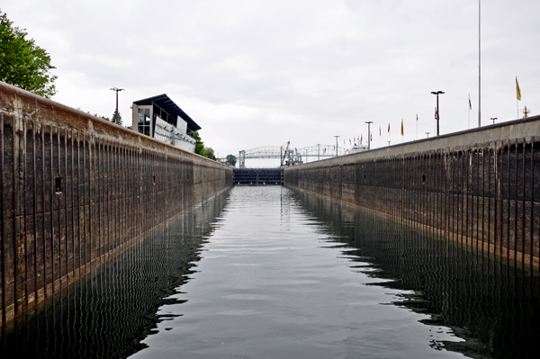approaching the first Soo Lock