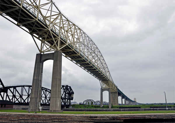 Cruising underneath the International Bridge