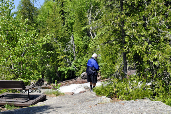 Lee Duquette with his first view of Rainbow Falls
