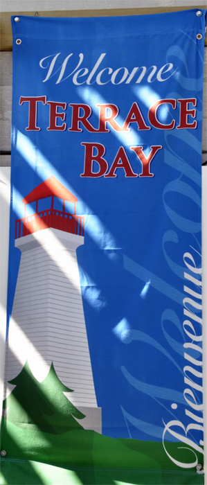 welcome to Terrace Bay sign