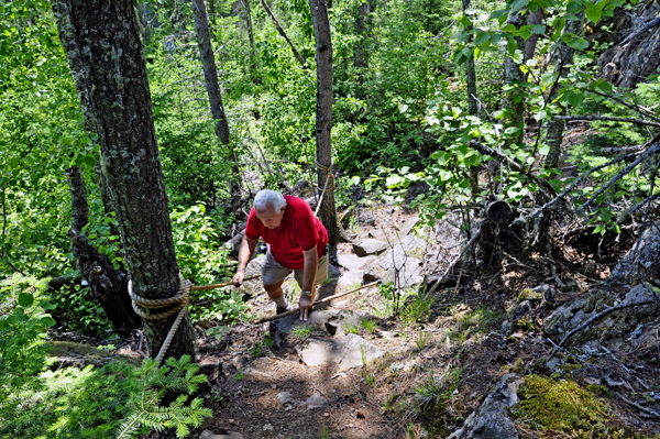 Lee discovered that it was a lot easier to go down backwards