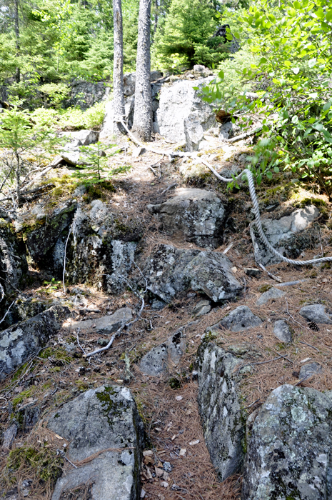 the rope to help the two RV Gypsies get back up the hill